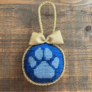 Handcrafted Needlepoint Mini Paw Print Ornament